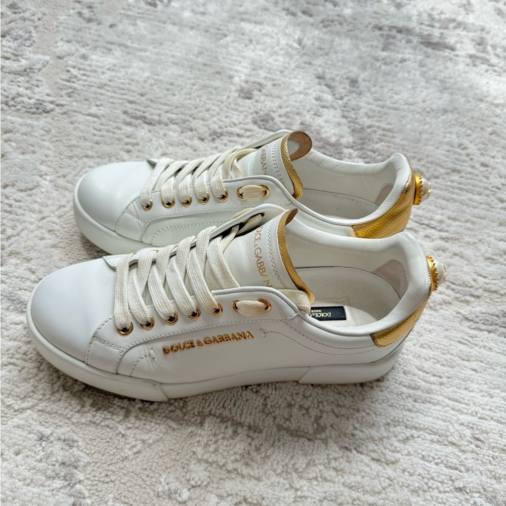 Dolce & Gabbana Portofino Low-Top Sneakers, Size 38